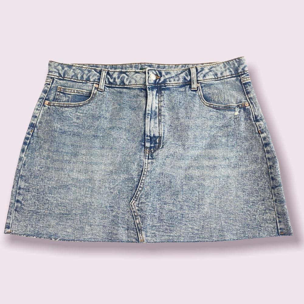 Wild Fable Acid Wash Denim Mini Skirt